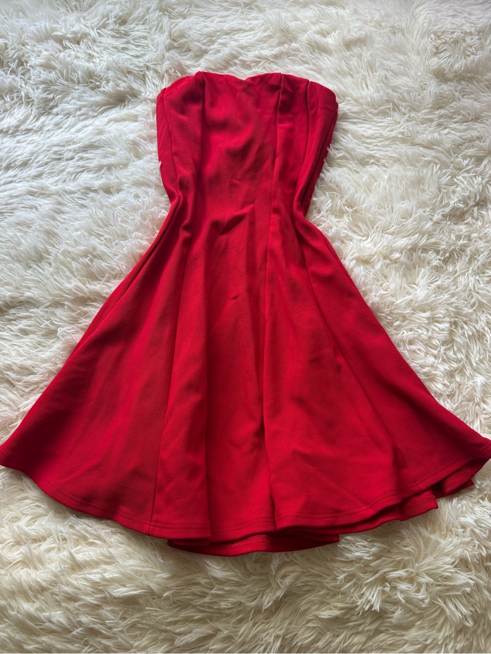 Body Central Strapless Red Fit & Flare Dress